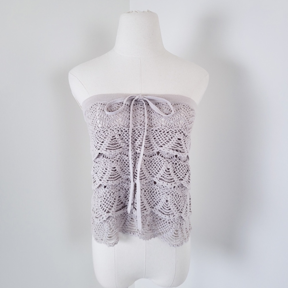 BCBG Maxazria crochet mini skirt crop top - Picture 7 of 12